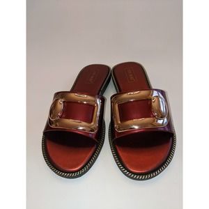 Gold buckle detail jelly slides